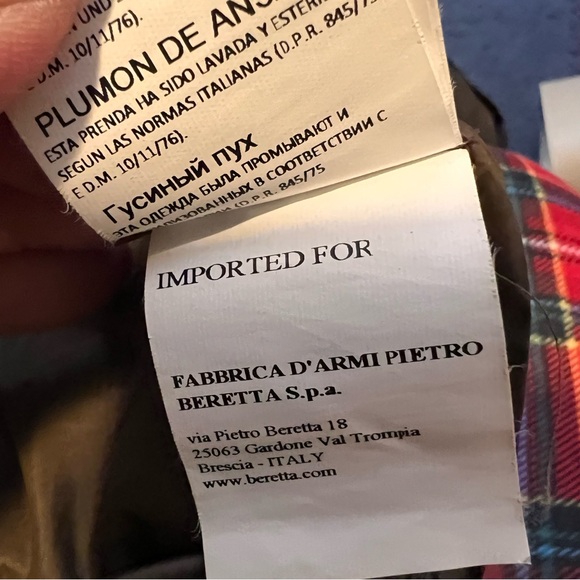 Beretta Goose Down Men's Brown Puffer Jacket, Gardone Val Trompia Italy 🇮🇹 Large - Picture 5 of 12